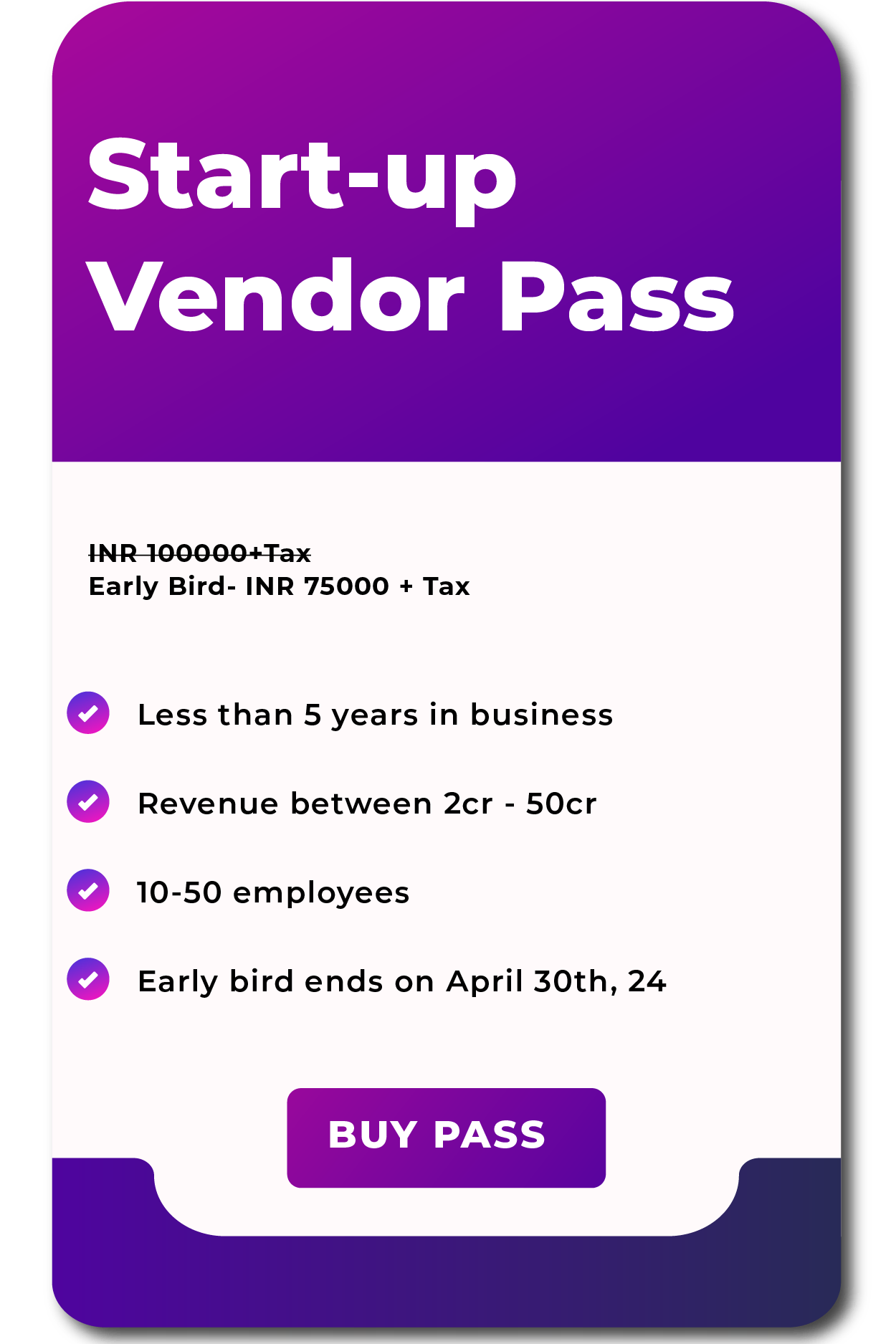 Start-up Vendor Pass